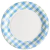 Assiettes dessert x8 carton motif carreaux blanc et bleu Ø18cm < Gifi Outlet