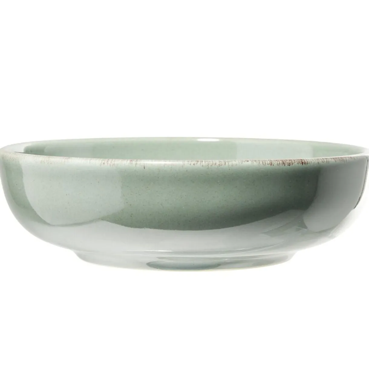 Assiette à soupe Lisbonne en grès vert Ø18cm < Gifi