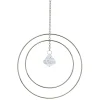 Attrape soleil métal doré pendentif transparent 20x3xH70cm