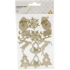 Autocollant bois pailleté argenté x12