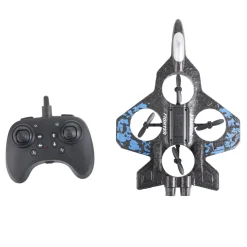 Avion radiocommandé lumineux USB 360° noir et bleu < Gifi