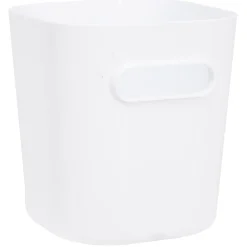 Bac de rangement avec poignée blanc