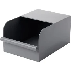 Bac de rangement en métal gris - L17,5 x l25 x H12,5 cm < Gifi New