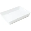 Bac de rangement plastique blanc avec poignée 37,5x26xH6cm < Gifi Hot