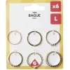 Bague femme x6 zinc doré ou argenté (4 tailles au choix) < Gifi Outlet