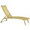 Bain de soleil transat Stockolm jaune 186x63xH32/90cm