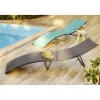 Bain de soleil Weavy acier et textilène gris 198x54xH50cm < Gifi Outlet