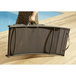 Bain de soleil Weavy acier et textilène gris 198x54xH50cm < Gifi Outlet