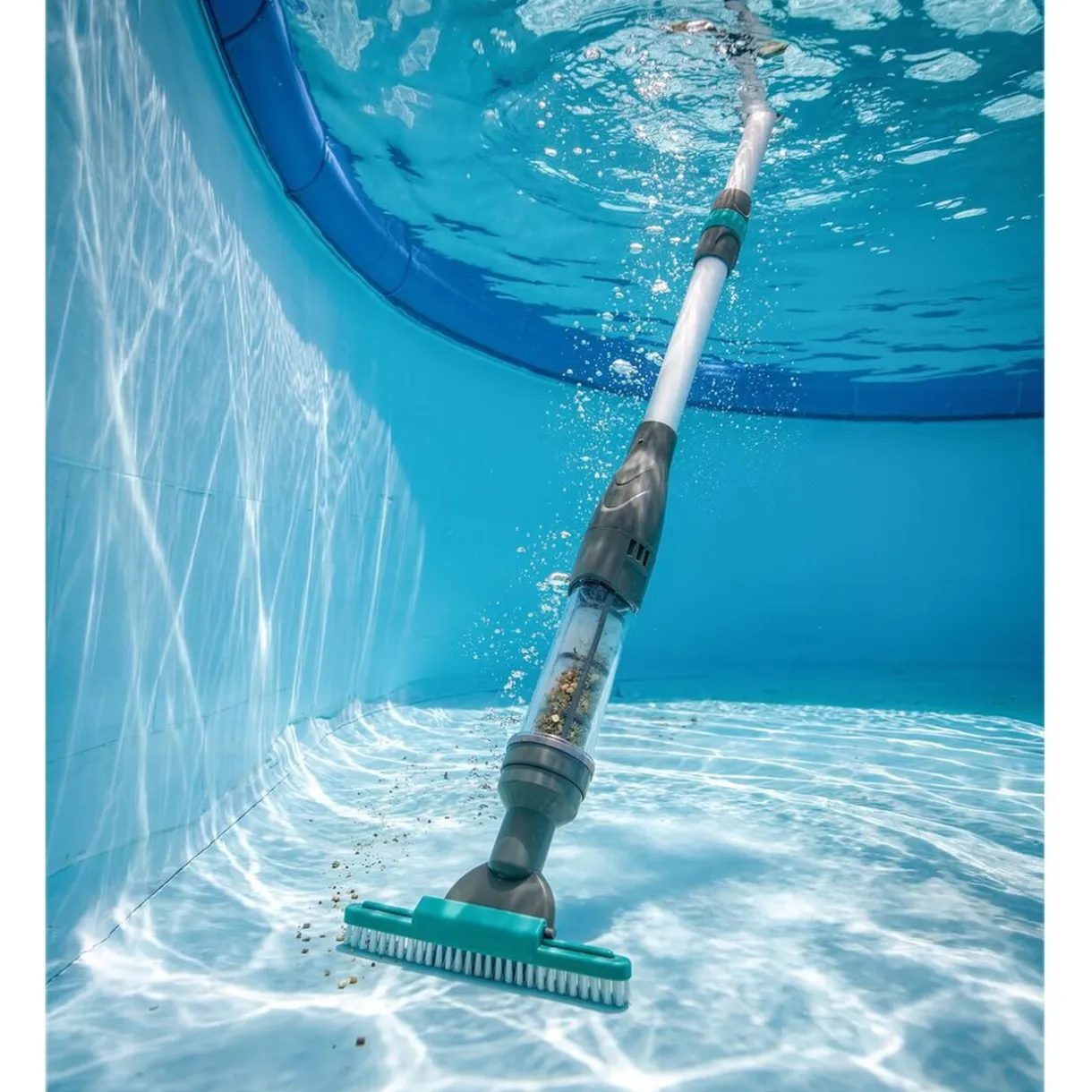 Balai aspirateur rechargeable piscine et spa gris et vert L106-162cm < Gifi