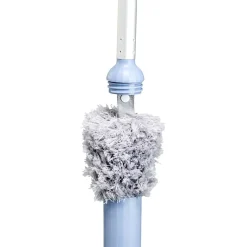 Balai avec plumeau intégré au manche gris et bleu < Gifi Discount