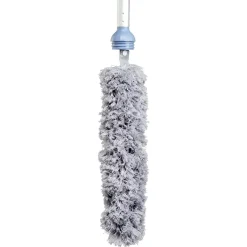 Balai avec plumeau intégré au manche gris et bleu < Gifi Discount