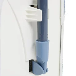 Balai plat gris avec manche en acier et recharge 38x20,5xH120cm