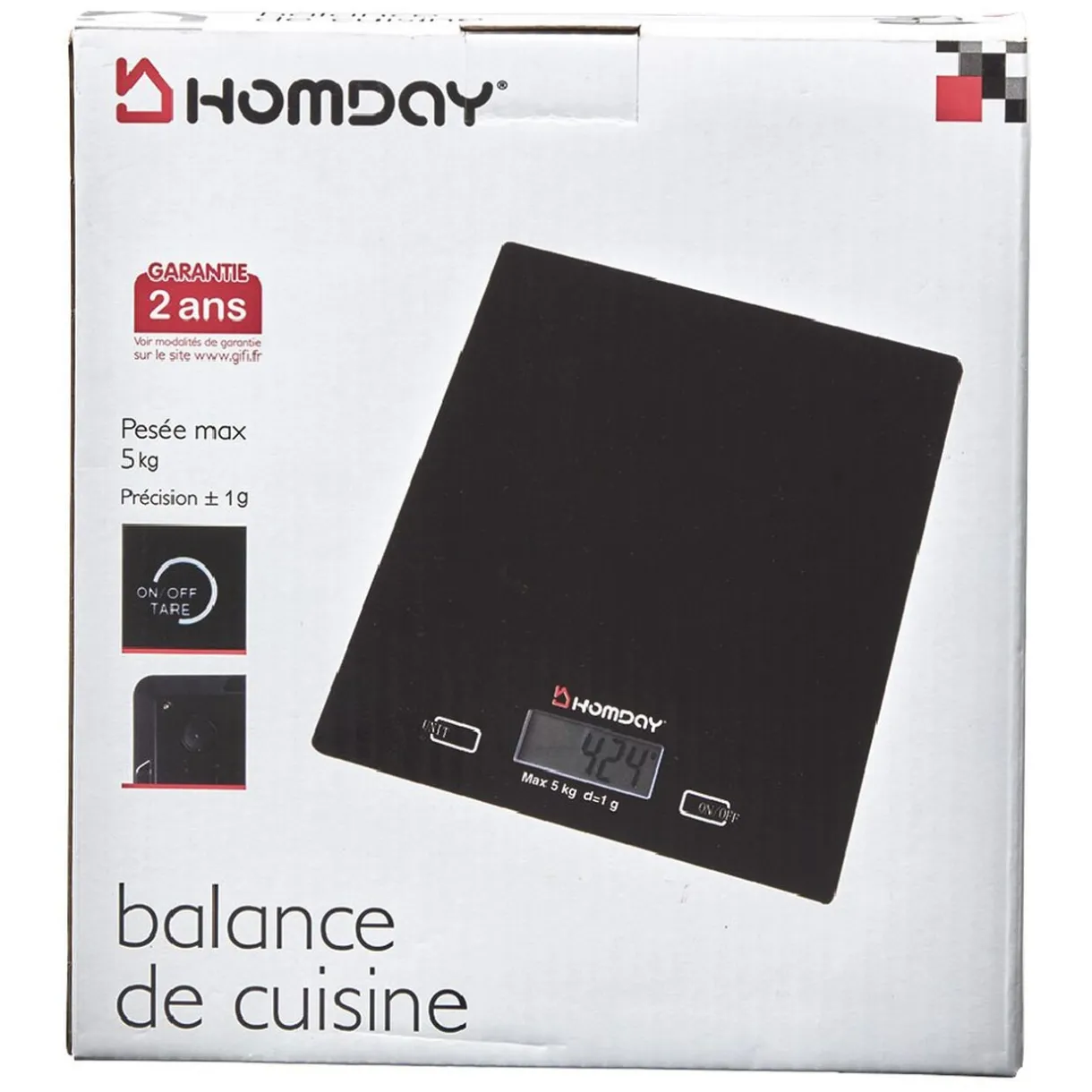 Balance de cuisine électronique et tactile noire Homday < Gifi Clearance