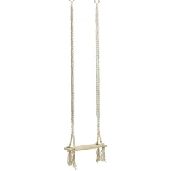 Balançoire Bali bois avec corde blanc crème 55x20xH220cm < Gifi Hot