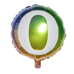 Ballon alu chiffre 0 métallisé multicolore Ø45cm < Gifi Online