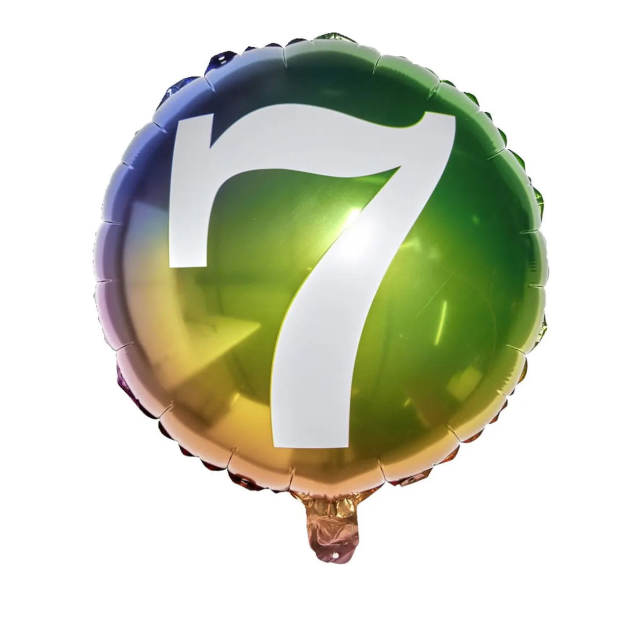 Ballon alu chiffre 7 métallisé multicolore Ø45cm