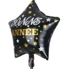 Ballon Bonne année forme étoile en aluminium noir et doré H46cm < Gifi Sale
