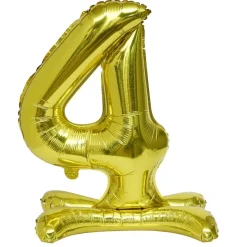 Ballon chiffre 4 avec support doré ou argenté 80cm < Gifi Best