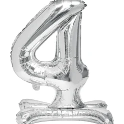 Ballon chiffre 4 avec support doré ou argenté 80cm < Gifi Best