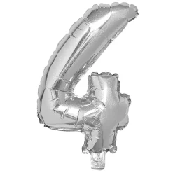 Ballon chiffre 4 doré ou argenté 33cm