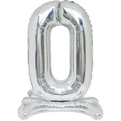 Ballon chiffre 0 doré ou argenté H80 cm avec support < Gifi Discount