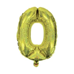 Ballon chiffre 0 noir argenté ou doré