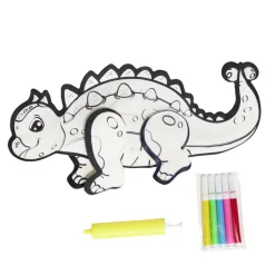 Ballon à colorier en forme de dinosaure L14cm avec 5 feutres et gonfleur < Gifi Clearance