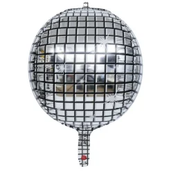 Ballon en 4D disco argenté 36cm