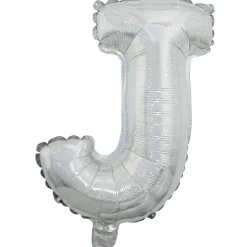 Ballon forme lettre J aluminium (2 modèles argenté ou doré)