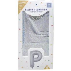 Ballon forme lettre P aluminium (2 modèles doré ou argenté) < Gifi Sale