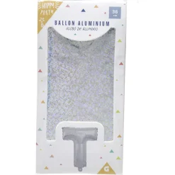 Ballon forme lettre T aluminium (2 modèles argenté ou doré)