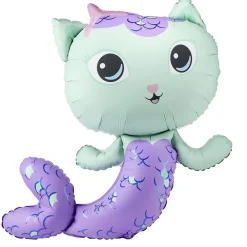 Ballon Gabby Chat aluminium forme sirène 80x82cm < Gifi Online