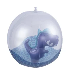 Ballon gonflable pour piscine dinosaure en plastique bleu Ø35cm