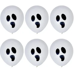 Ballon Halloween noir et blanc fantôme x6