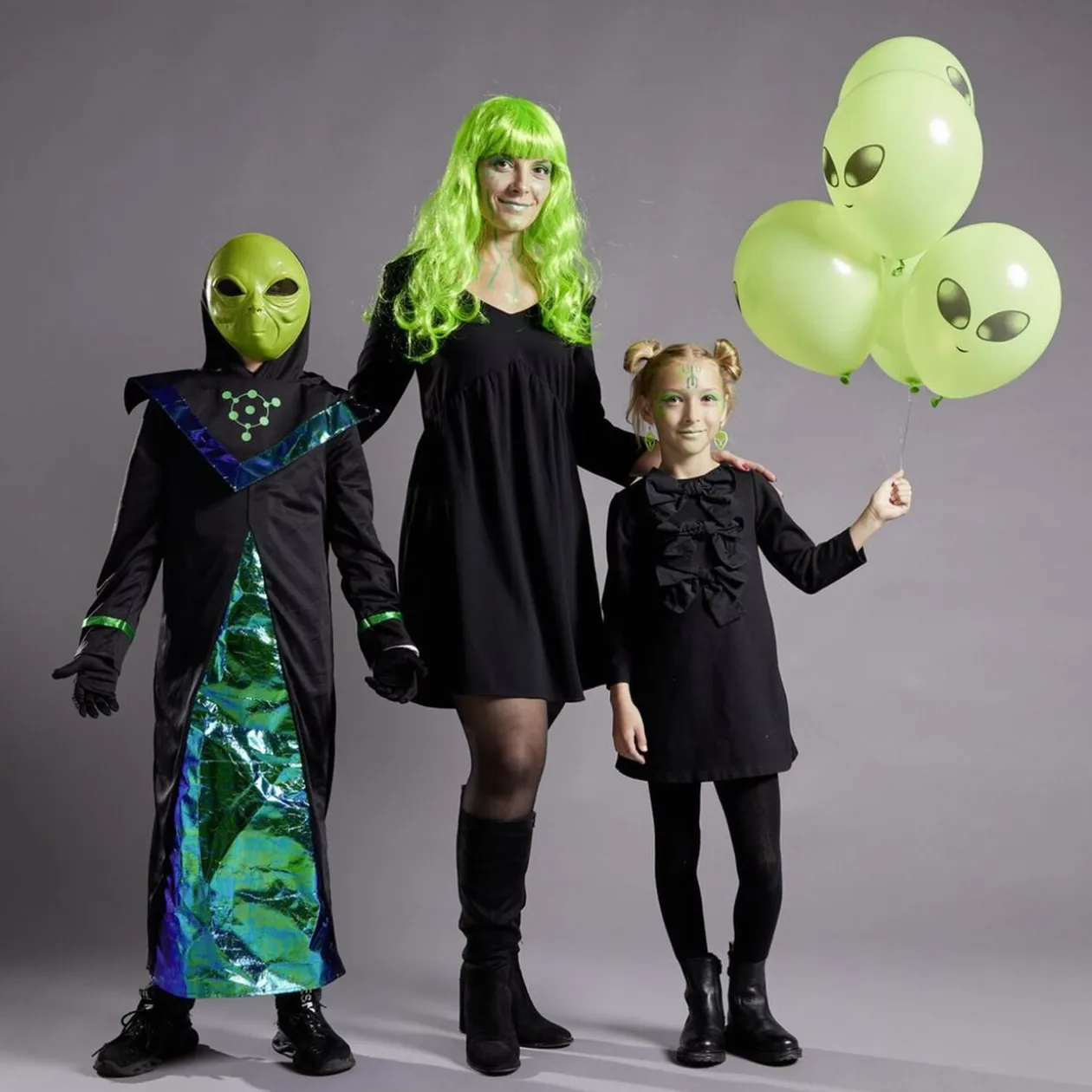 Ballon Halloween x6 alien vert Ø12cm