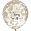 Ballon H30cm avec confettis transparent doré x6