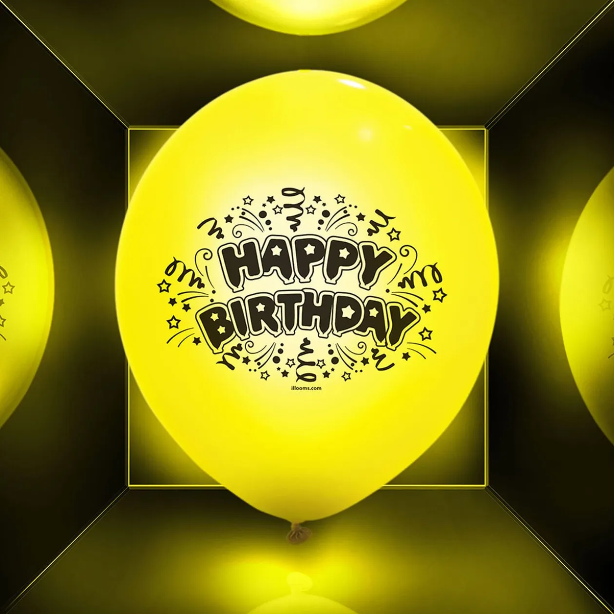 Ballon led coloré Happy Birthday x 5
