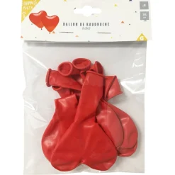 Ballon rouge en forme de coeur x8
