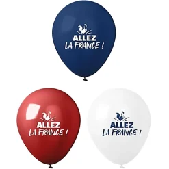 Ballons Cocorico x6 Allez la France bleu blanc rouge L30cm