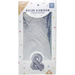 Ballon symbole & esperluette aluminium H36cm (2 modèles argenté ou doré)