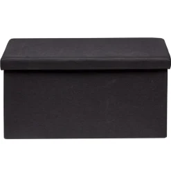 Banc coffre Clara Noir - L76,5 x P38 x H37,5 cm < Gifi