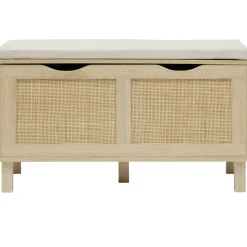 Banc coffre Kanna cannage rotin 80x35xH45cm < Gifi