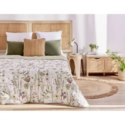 Banc de rangement en bois et rotin Kanna 2 cases 80x35xH45cm < Gifi Outlet