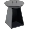 Barbecue brasero colonne Valparaiso plancha grill noir 50x50xH77,5cm < Gifi Online