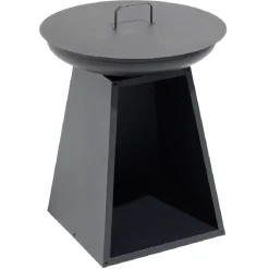 Barbecue brasero colonne Valparaiso plancha grill noir 50x50xH77,5cm < Gifi Online