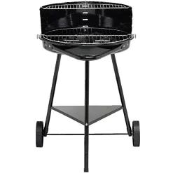 Barbecue à charbon rond Texas 2 grilles 5 niveaux métal noir 53x66,5xH81cm