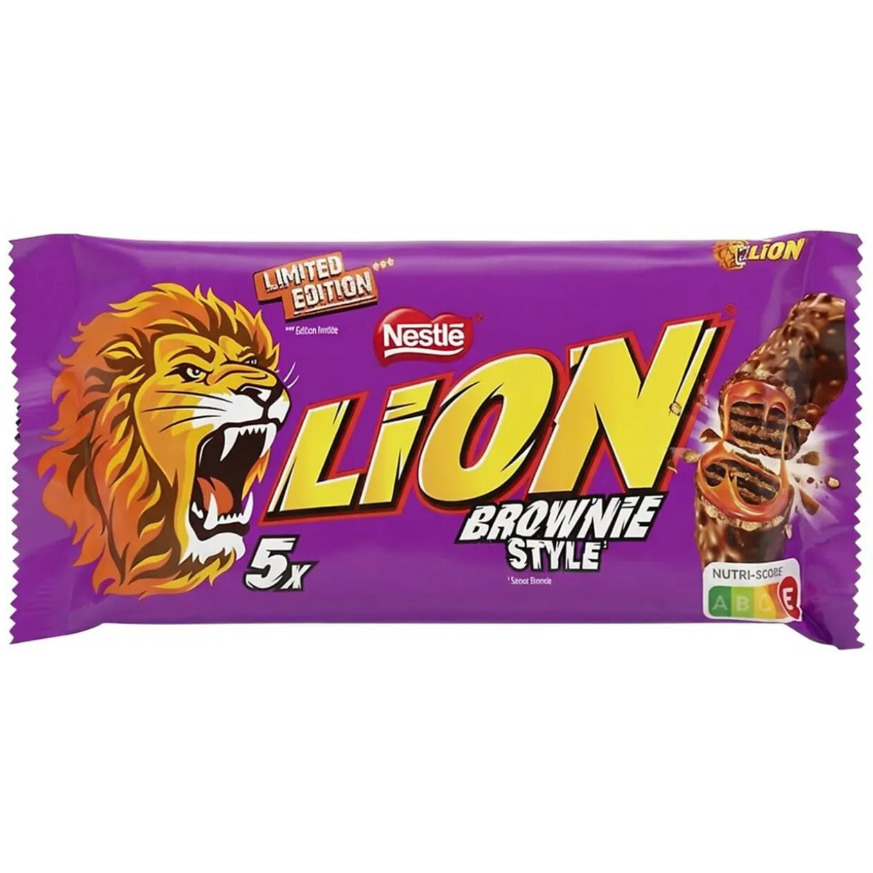 Barres Lion chocolat au lait x5 saveur brownie 150gr
