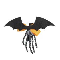 Barrette cheveux Halloween main squelette avec ailes de chauve-souris L18cm < Gifi