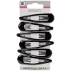 Barrette clic clac métal noir brillant x6
