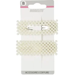 Barrette perles imitation blanc x2 < Gifi Sale